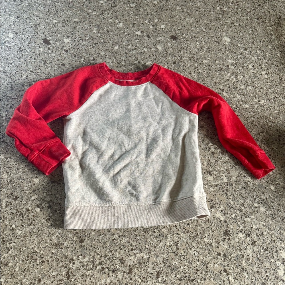 Cat & Jack l Red & Cream l Color Block l Crewneck l Sweatshirt l Size: 4T